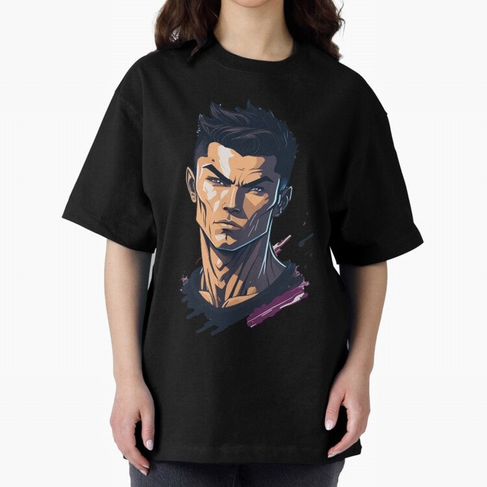Cristiano Ronaldo Anime Style Oversized T-Shirt Honor Champions and Dreams in FIFA World Cup 2026 USA Canada Mexico Spirit, Highlighting Argentina, France and Brazil, Messi, Neymar and Mbappe, Stadium Chants, National Pride, Trophy Dreams and