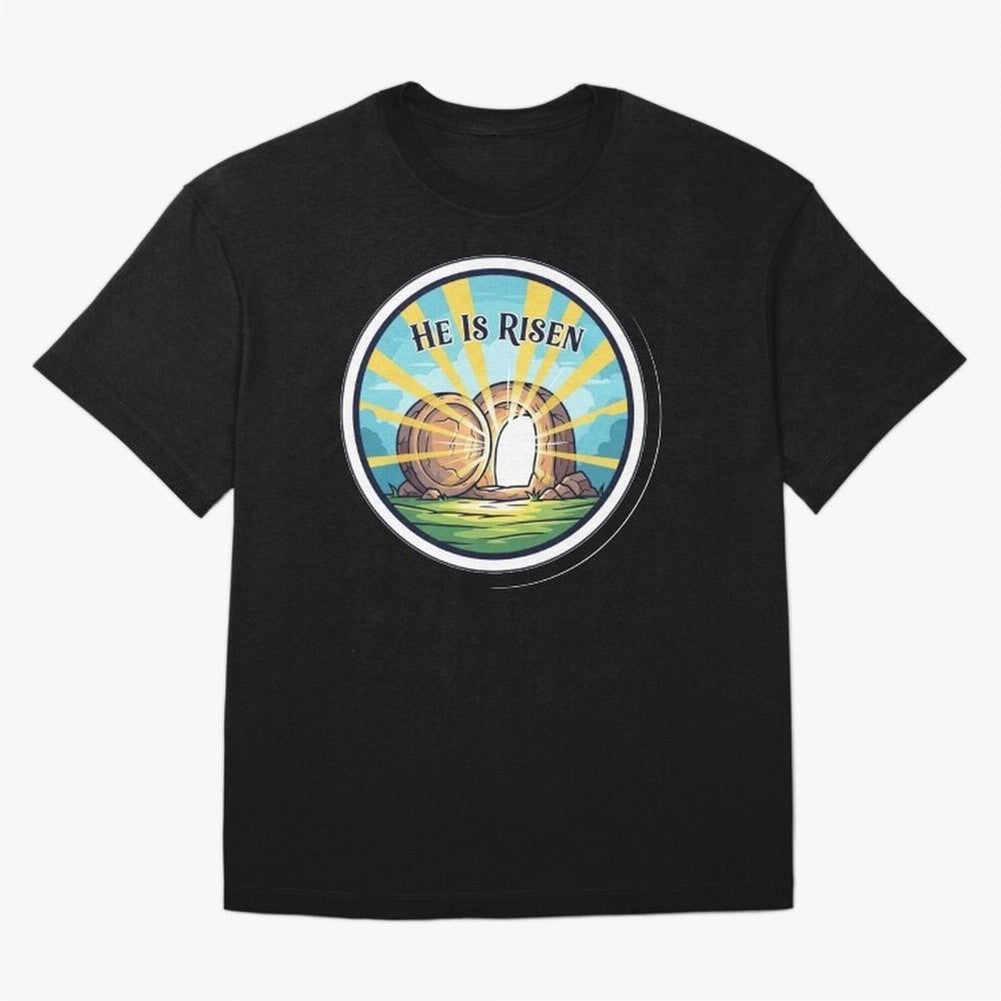 He Is Risen Indeed Easter Faith Sticker Oversized T-Shirt Support the Legends of FIFA World Cup 2026 USA Canada Mexico Spirit, Inspired by Germany, Mbappe, Soccer Culture, Superstar Moments, National Team Dreams and Competitive Fire; Created for