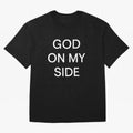 God On My Side - Minimalist Christian Outline Typography Oversized T-Shirt Bring World Football Passion into FIFA World Cup 2026 USA Canada Mexico Spirit, Inspired by France, Messi, Championship Spirit, Famous Goals, Roaring Crowds and