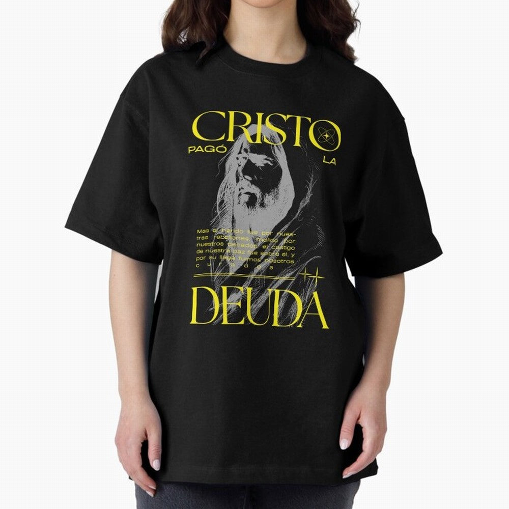Cristo Pag¨® la Deuda - Isa¨ªas 53:5 Streetwear Style Oversized T-Shirt Celebrate National Team Dreams in Global Football Passion for FIFA World Cup 2026, Driven by Neymar, Haaland and Cristiano Ronaldo, Argentina and Brazil, Tournament Hype,