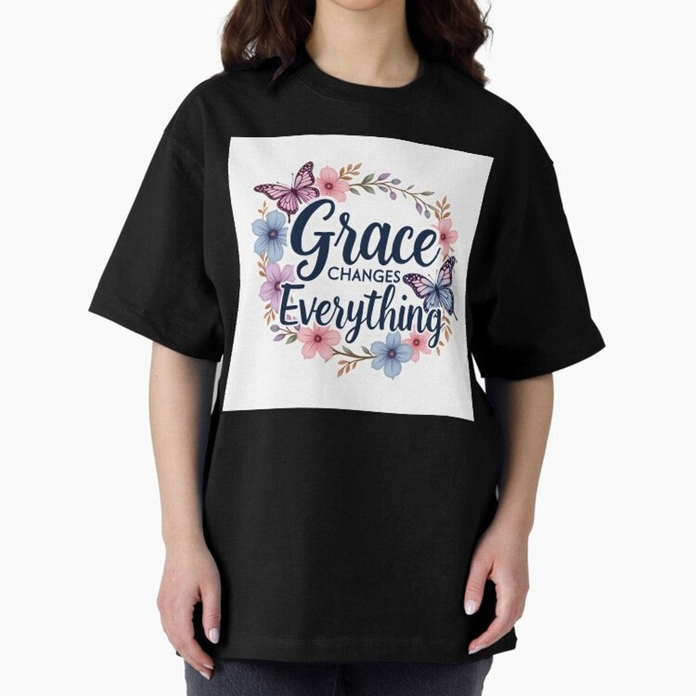 Grace Changes Everything T Shirt Oversized T-Shirt Honor Football Greatness during Match Day Hype around FIFA World Cup 2026 Group Stage, Mbappe and Neymar, France and Portugal, Global Supporter Spirit, Legendary Goals, National Colors and