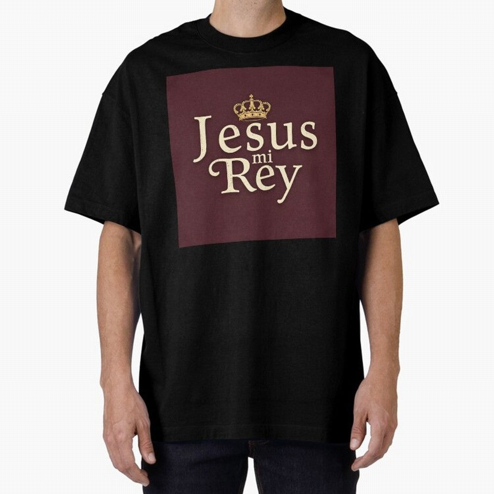 Jesus Mi Rey T Shirt Oversized T-Shirt Join FIFA World Cup 2026 Spirit, Featuring Brazil, Messi, Neymar and Mbappe, Fan Favorite Moments, National Team Passion, Big Match Drama and Soccer History; Ideal for Football Dads, Football Moms, Friends,