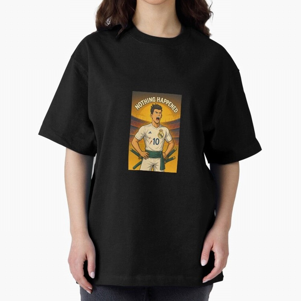Cristiano Zoro Nothing Happened Oversized T-Shirt Represent the Passion of FIFA World Cup 2026 Group Stage Built around CR7 and Messi, Netherlands Energy, Football History, Final Match Energy, Crowd Noise and Once in a Lifetime Moments; Perfect for