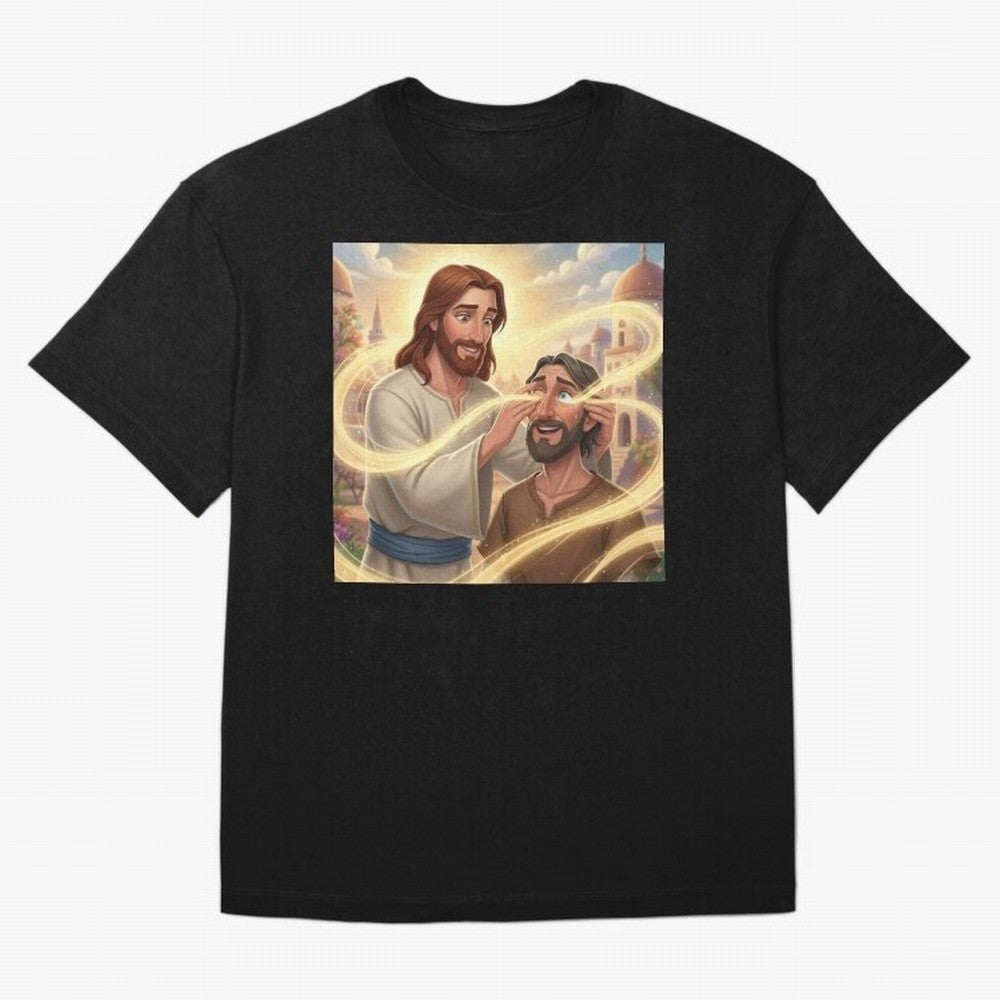 Jesus cure the blind Oversized T-Shirt Embrace Global Football Passion for FIFA World Cup 2026, Capturing Mbappe and Neymar, Brazil, Portugal and Argentina, Retro Football Energy, Iconic Rivalries, Trophy Chase Drama and Stadium Atmosphere; Great