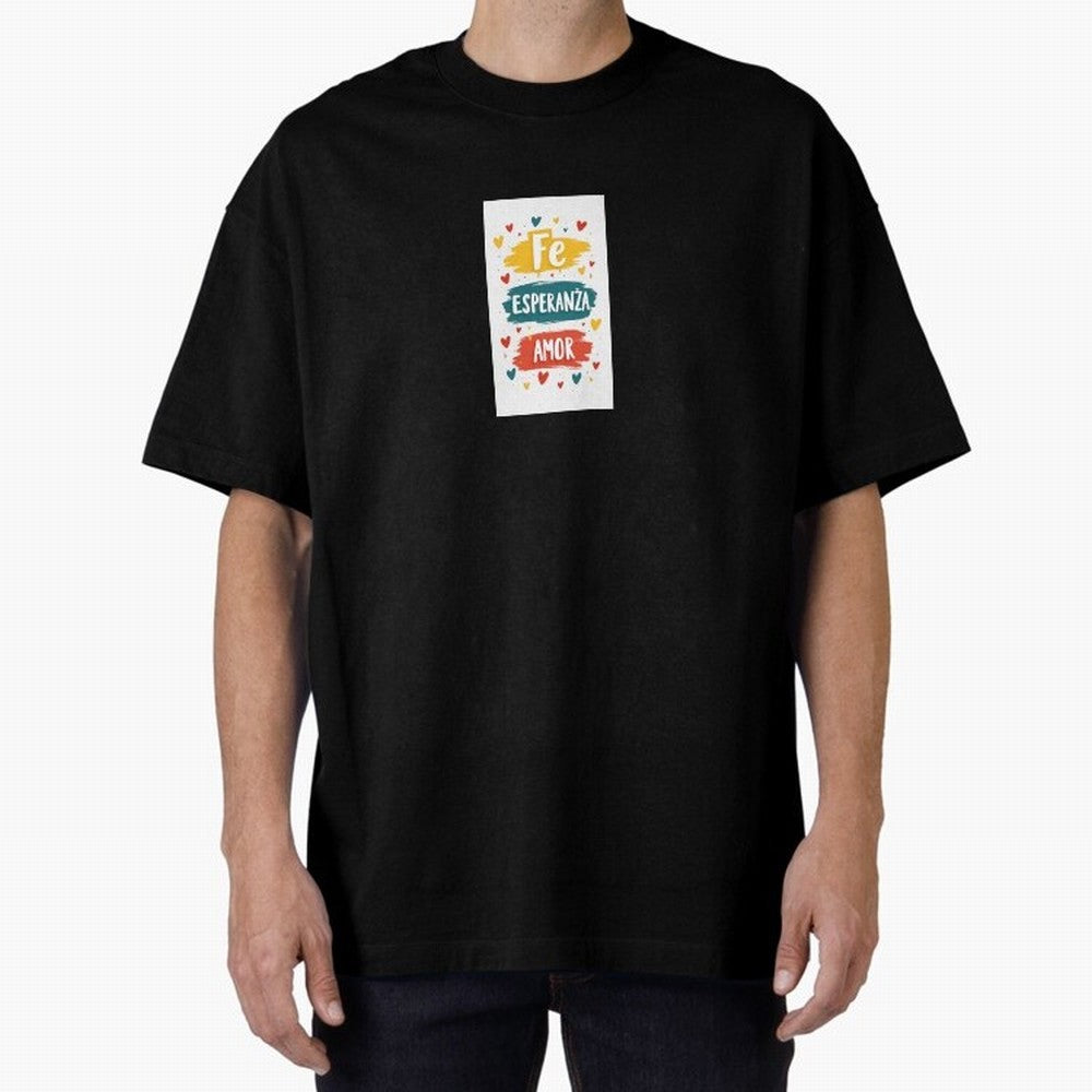 Fe Esperanza Amor Oversized T-Shirt Follow the Final Road of Match Day Hype around FIFA World Cup 2026 USA Canada Mexico, Cristiano Ronaldo, Netherlands, Classic Soccer Heritage, Championship Pressure, Fan Loyalty and International Pride; Perfect