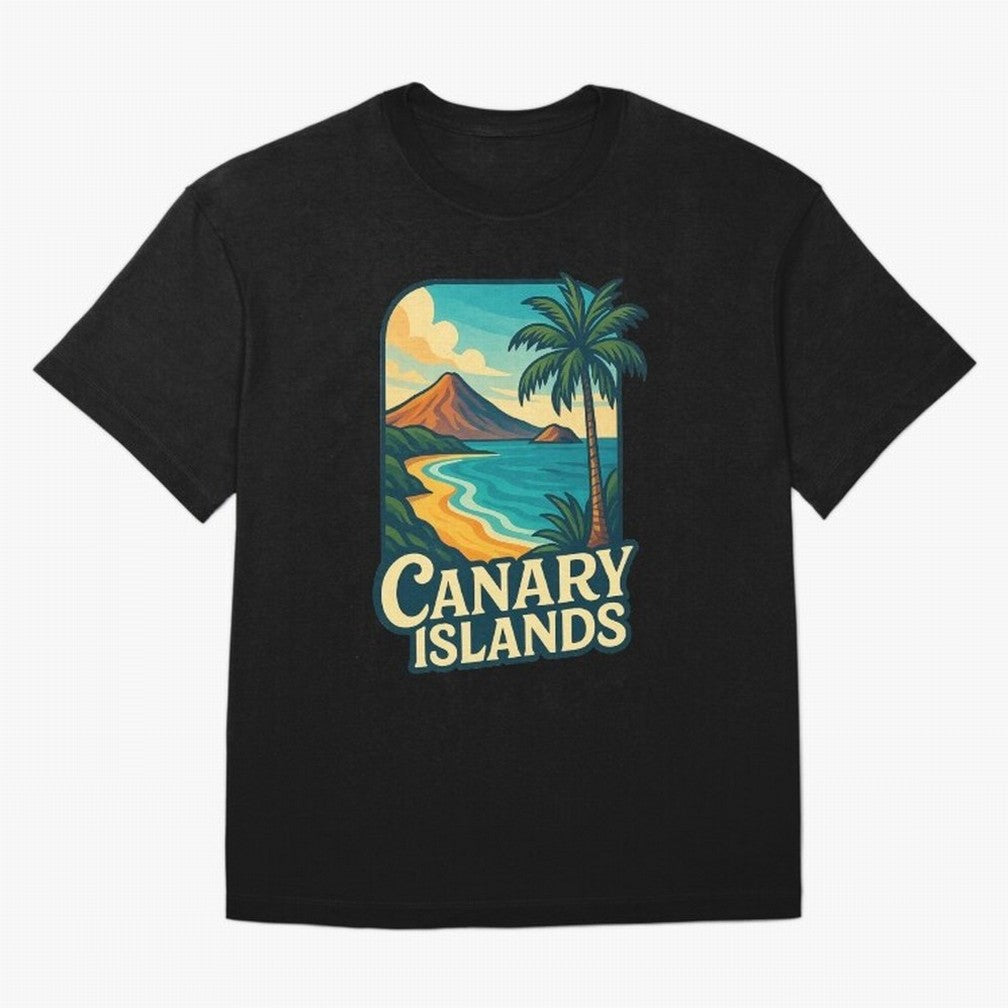 Tropical Shoreline of the Canary Islands Spain Oversized T-Shirt Bring Supporter Culture to FIFA World Cup 2026 Group Stage for Fans of Cristiano Ronaldo and France and Portugal, Bringing Stadium Chants, National Pride, Trophy Dreams and
