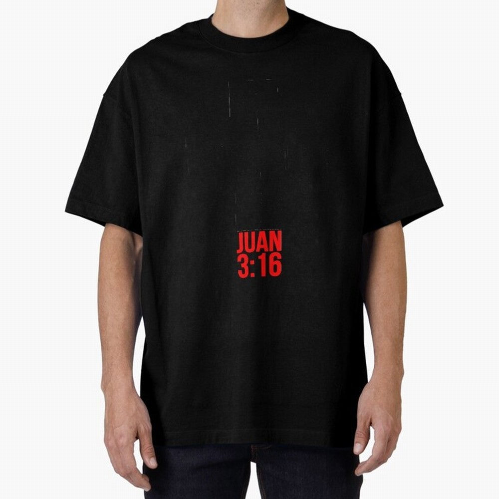 Porque de tal manera amo Dios al mundo - Mensajes Biblicos para Cristianos - Spanish Biblical Quotes for Christians Oversized T-Shirt Keep the Legacy of FIFA World Cup 2026 with Haaland and Mbappe, Brazil, Portugal and Argentina Energy, Goal