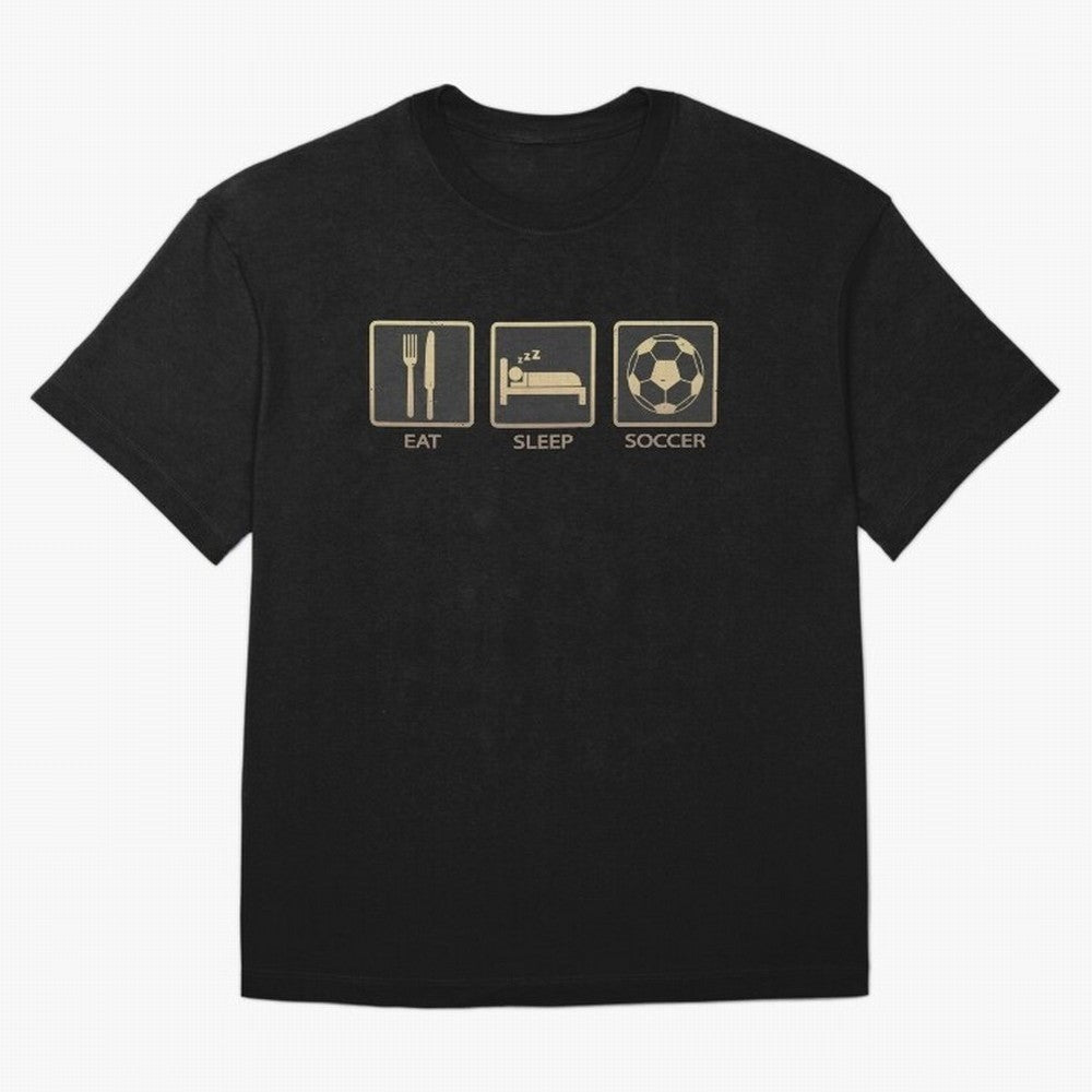 Eat Sleep Soccer Oversized T-Shirt Capture Global Football Passion for FIFA World Cup 2026 Group Stage, Capturing Neymar, Spain, Champion Mindset, Group Stage Buzz, Knockout Tension and Passionate Fan Culture; Ideal for Fans Who Follow Messi,