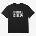 Football Is Life (Black BG) Oversized T-Shirt Represent the Passion of Match Day Hype around FIFA World Cup 2026, Cristiano Ronaldo, Argentina and Brazil, Stadium Chants, National Pride, Trophy Dreams and Unforgettable Football Memories; Perfect