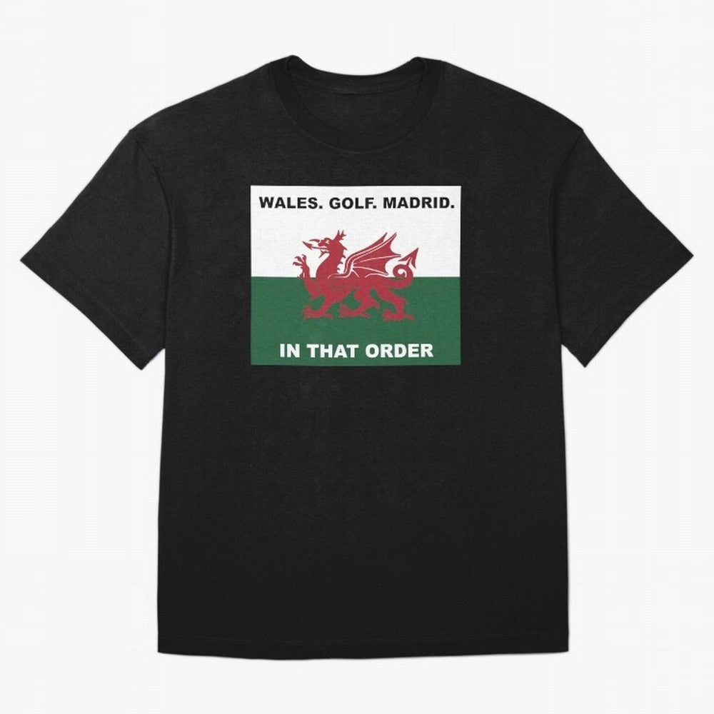 Wales Golf Madrid In That Order Oversized T-Shirt Celebrate Soccer Greatness during FIFA World Cup 2026 Featuring Neymar, Brazil, Portugal and Argentina Energy, Global Supporter Spirit, Legendary Goals, National Colors and Tournament Celebration;