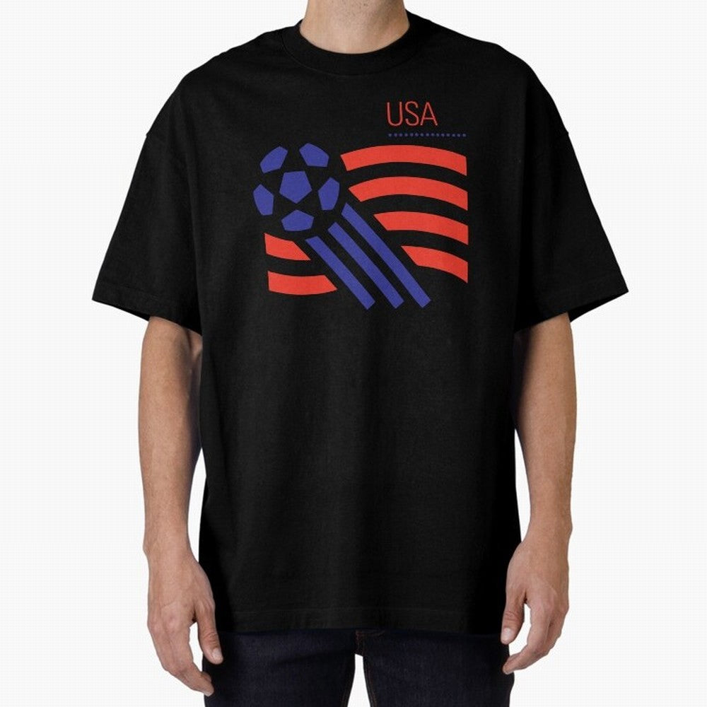 World USA 94 Oversized T-Shirt Celebrate Fan Culture around the FIFA World Cup 2026 Group Stage Journey through Haaland and Mbappe Highlights, Brazil Pride, Football History, Final Match Energy, Crowd Noise and Once in a Lifetime Moments; Created