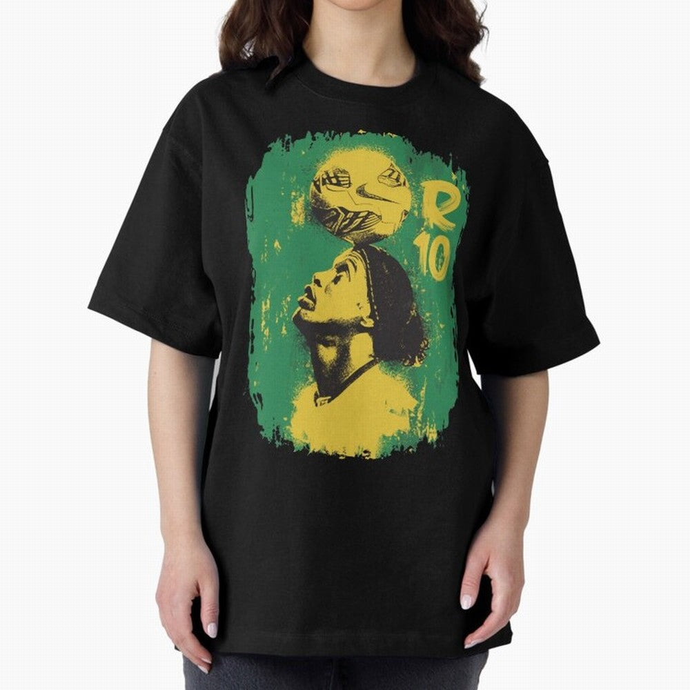 Ronaldinho Oversized T-Shirt Follow Every Goal of FIFA World Cup 2026 Highlighting Cristiano Ronaldo, Haaland and CR7, Argentina Energy, Worldwide Fan Energy, Dramatic Goals, Stadium Lights and Championship Celebrations; Perfect for People Who Love