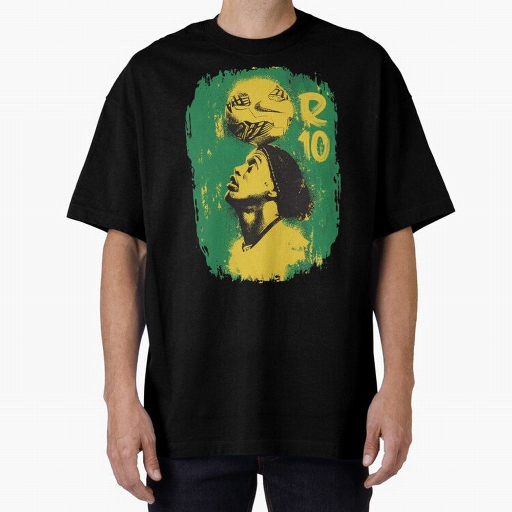 Ronaldinho Oversized T-Shirt Follow Every Goal of FIFA World Cup 2026 Highlighting Cristiano Ronaldo, Haaland and CR7, Argentina Energy, Worldwide Fan Energy, Dramatic Goals, Stadium Lights and Championship Celebrations; Perfect for People Who Love