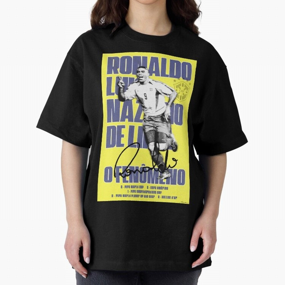 R9 Ronaldo Nazario Poster Oversized T-Shirt Stand Proud for FIFA World Cup 2026 USA Canada Mexico Spirit, Filled with Germany, Mbappe and Neymar, Stadium Chants, National Pride, Trophy Dreams and Unforgettable Football Memories; Built for