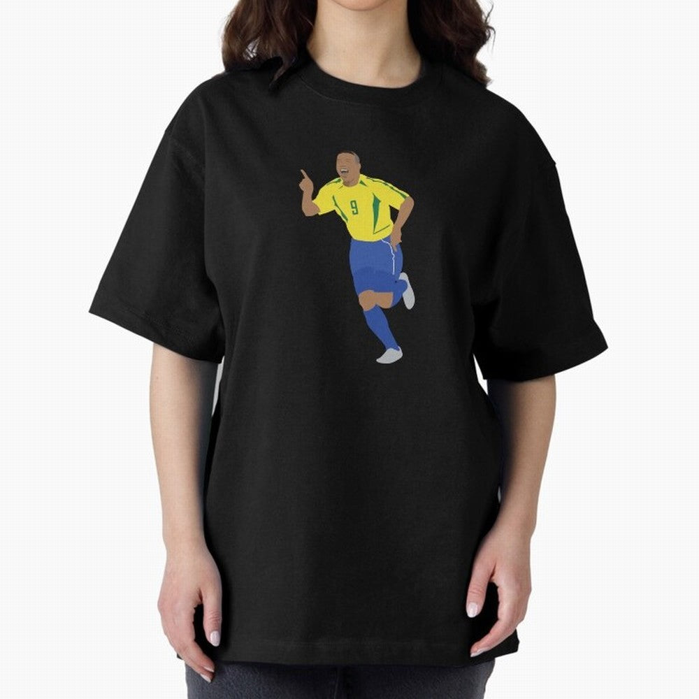 R9 Brazil - Ronaldo Oversized T-Shirt Elevate FIFA World Cup 2026 Group Stage for Fans of Neymar, Haaland and Cristiano Ronaldo and Germany, Bringing Match Day Excitement, Supporter Culture, Golden Goals and Global Football Passion; Great for Watch