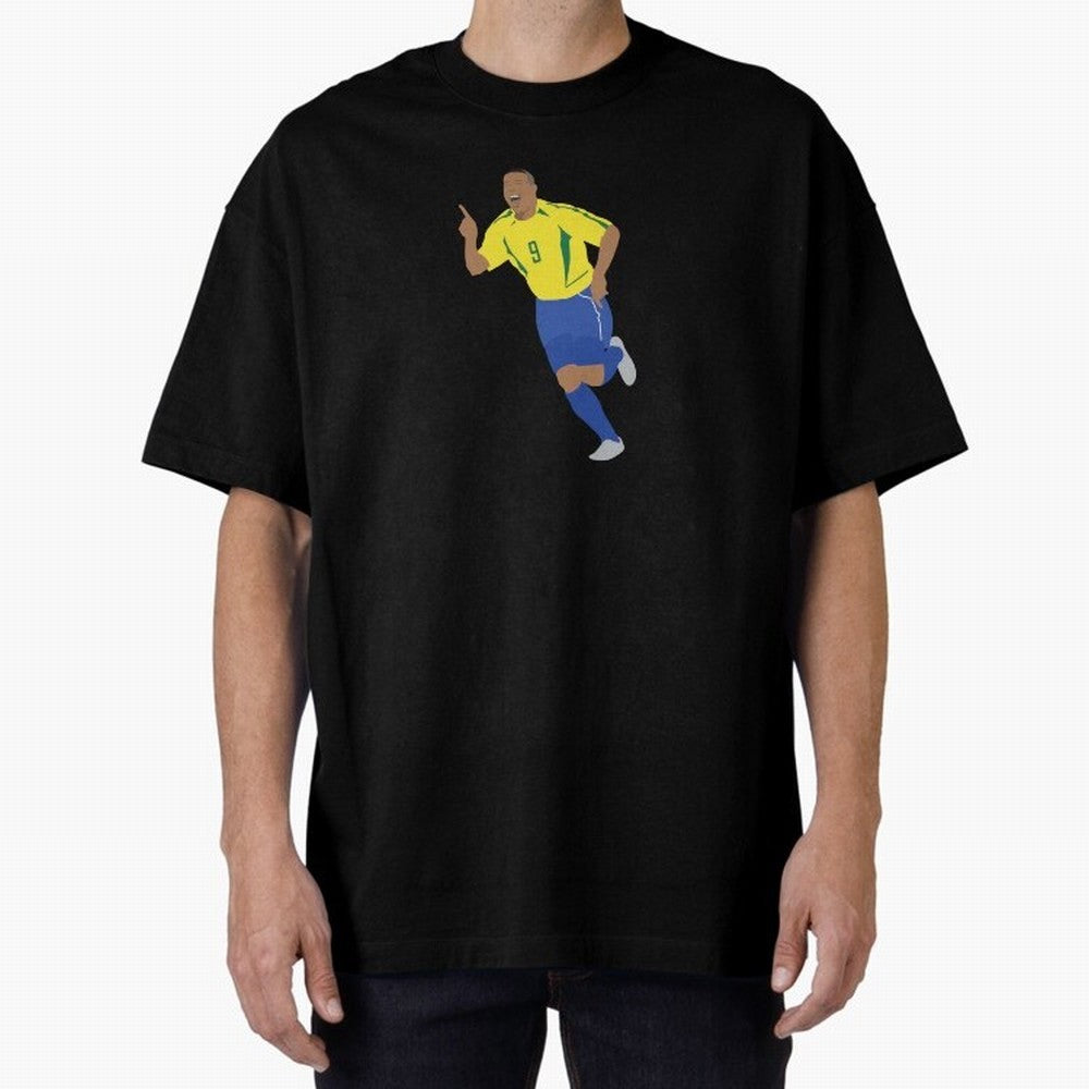 R9 Brazil - Ronaldo Oversized T-Shirt Elevate FIFA World Cup 2026 Group Stage for Fans of Neymar, Haaland and Cristiano Ronaldo and Germany, Bringing Match Day Excitement, Supporter Culture, Golden Goals and Global Football Passion; Great for Watch