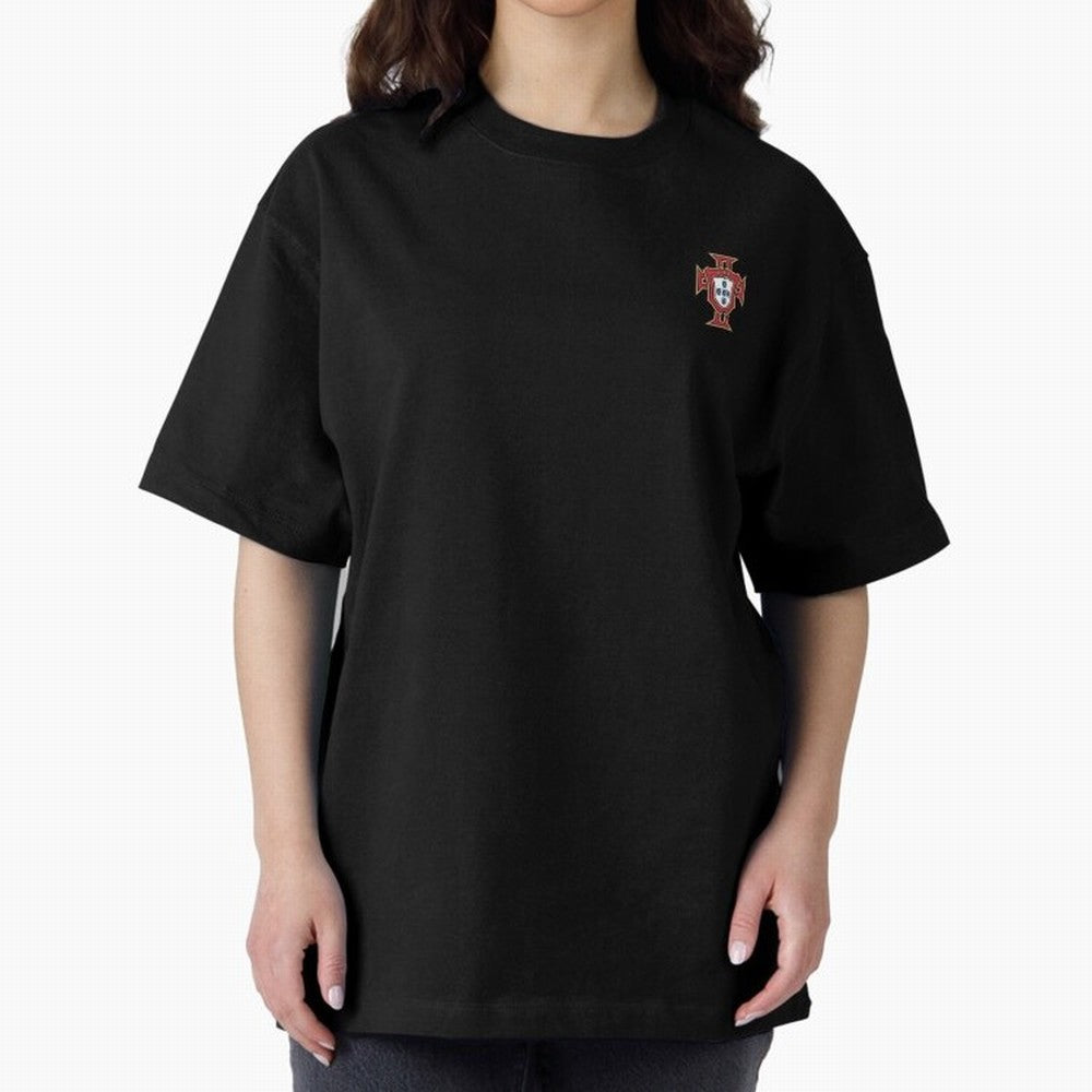 Portugal Soccer Logo Sticker Oversized T-Shirt Celebrate Supporters United by Match Day Hype around FIFA World Cup 2026, Haaland and Mbappe, Spain and Netherlands, Retro Football Energy, Iconic Rivalries, Trophy Chase Drama and Stadium Atmosphere;
