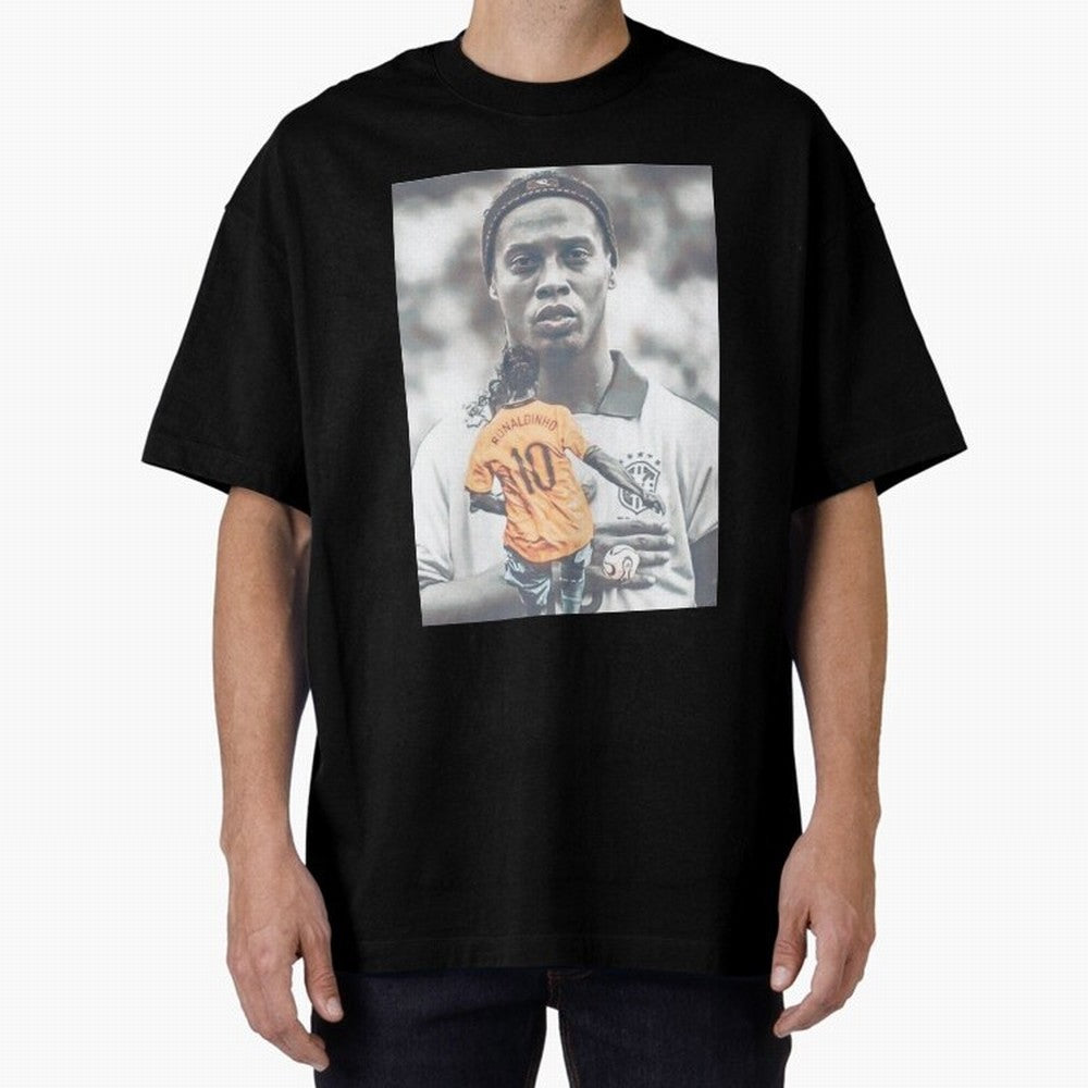 Wallpaper Ronaldinho Illustration Oversized T-Shirt Show Fan Pride Across Match Day Hype around FIFA World Cup 2026 USA Canada Mexico, CR7 and Messi, Brazil, Portugal and Argentina, Football Passion, Legendary Performances, Festival Vibes and