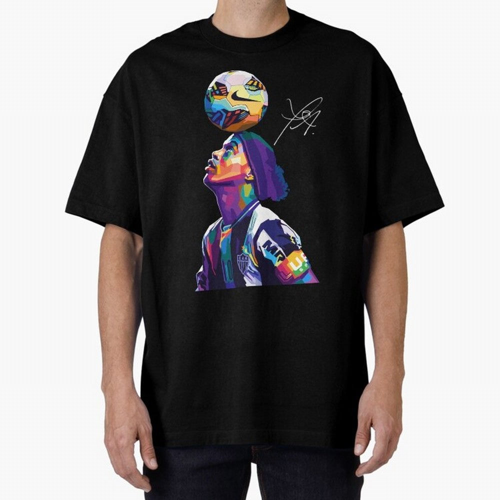 Ronaldinho Wpap Pop Art Oversized T-Shirt Carry National Pride through FIFA World Cup 2026 USA Canada Mexico Spirit, Inspired by Germany, Mbappe and Neymar, Game Day Rituals, Football Legends, Country Pride and the Road to the Final; Ideal for