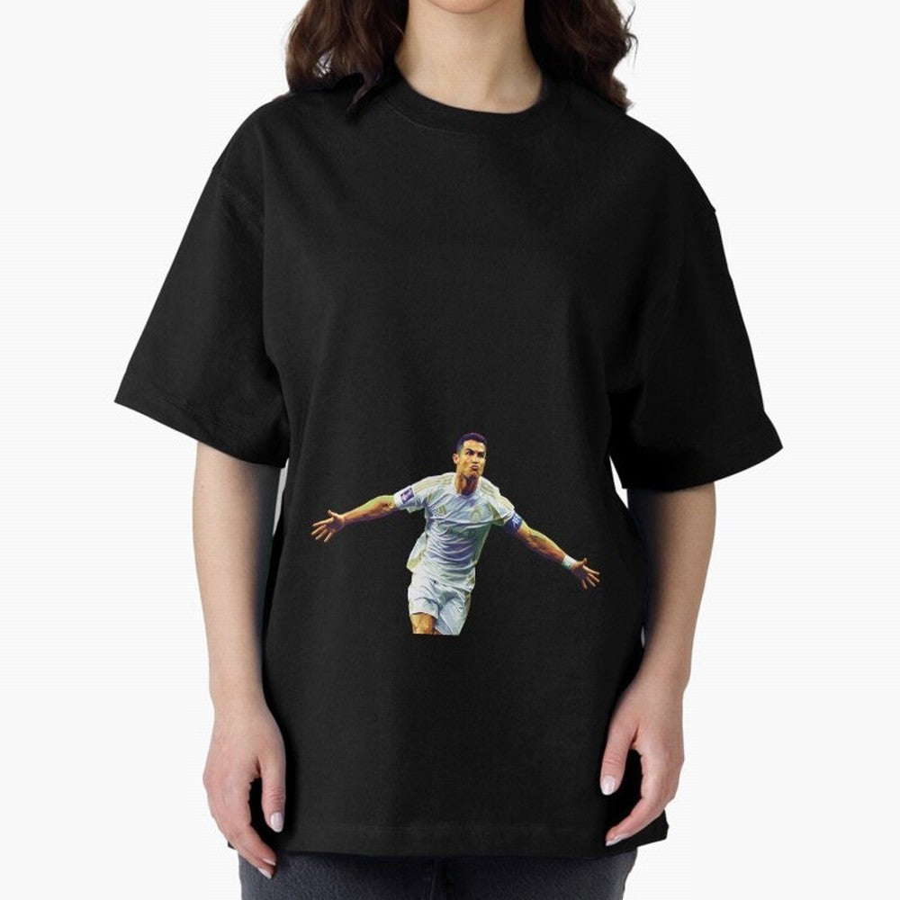 Ronaldo pop art Oversized T-Shirt Join Global Football Passion for FIFA World Cup 2026 Group Stage, Driven by Haaland and Mbappe, Argentina, France and Brazil, Tournament Hype, Historic Matchups, Family Viewing Parties and Global Sports Pride;