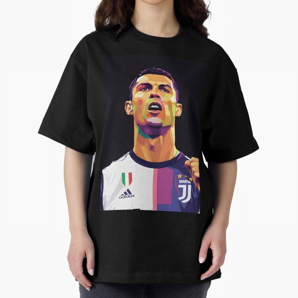 Ronaldo pop art Oversized T-Shirt Bring Home Match Day Hype around FIFA World Cup 2026, Messi and Cristiano Ronaldo, France and Portugal, Supporter Pride, Iconic Celebrations, Legendary Names and Global Match Day Energy; Great for Supporters Who