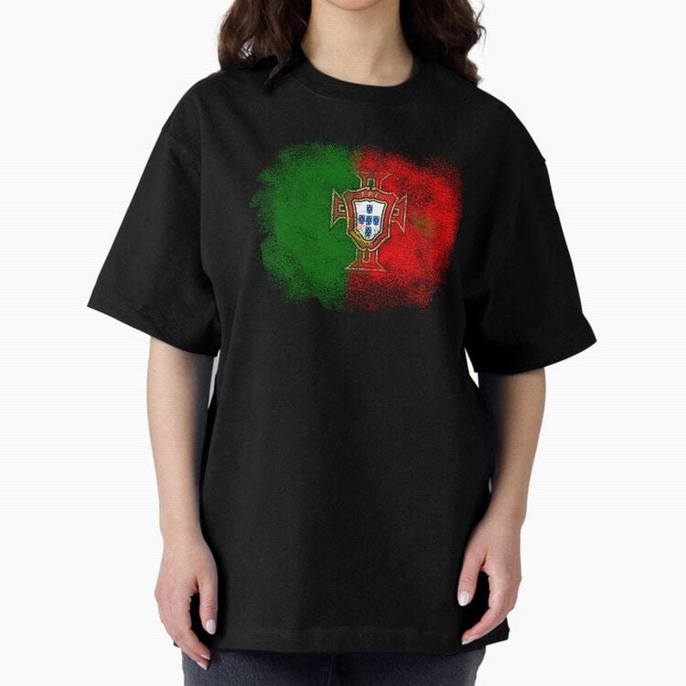 Portugal Oversized T-Shirt Relive Legendary Nights from FIFA World Cup 2026 Group Stage for Fans of CR7 and Messi and Spain and Netherlands, Bringing Sports Nostalgia, International Competition, Famous Players and Unforgettable Victories; Perfect