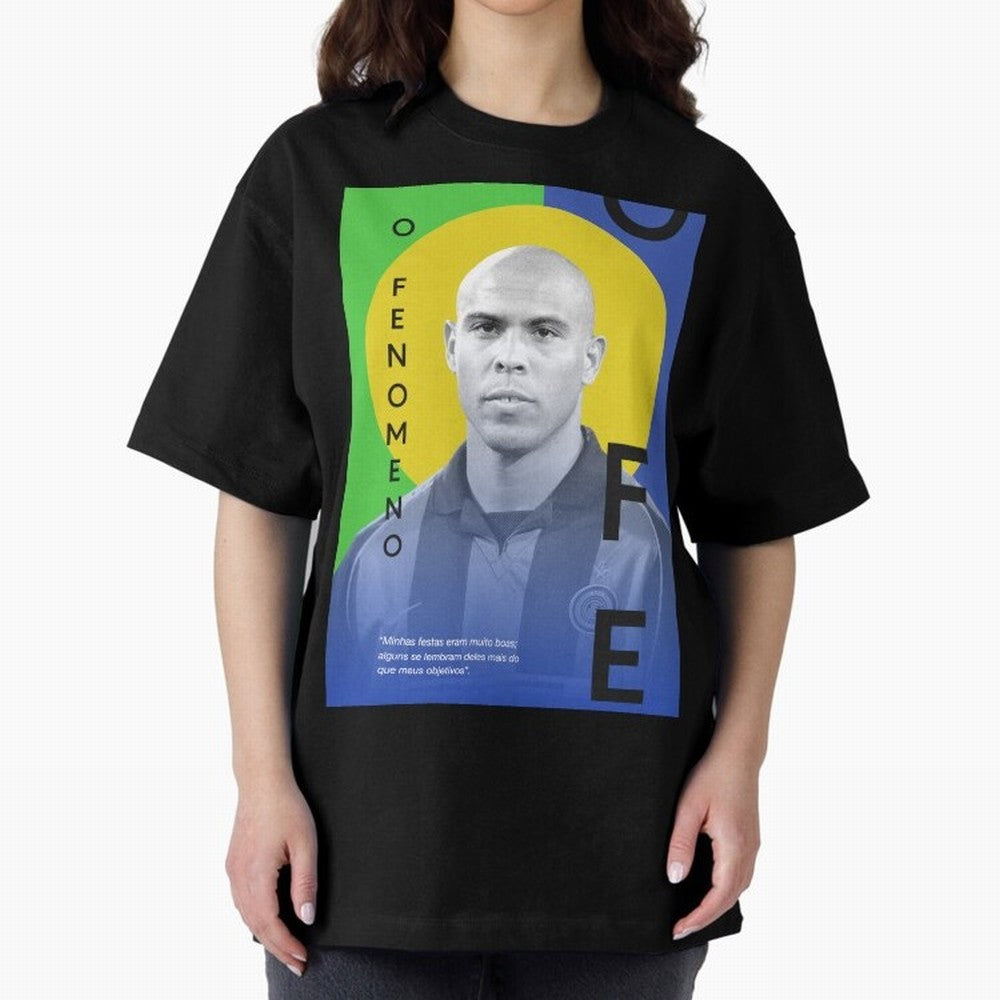 O Phenomenon Oversized T-Shirt Show Fan Pride Across Match Day Hype around FIFA World Cup 2026 Group Stage, Messi and Cristiano Ronaldo, Spain and Netherlands, Sports Nostalgia, International Competition, Famous Players and Unforgettable Victories;