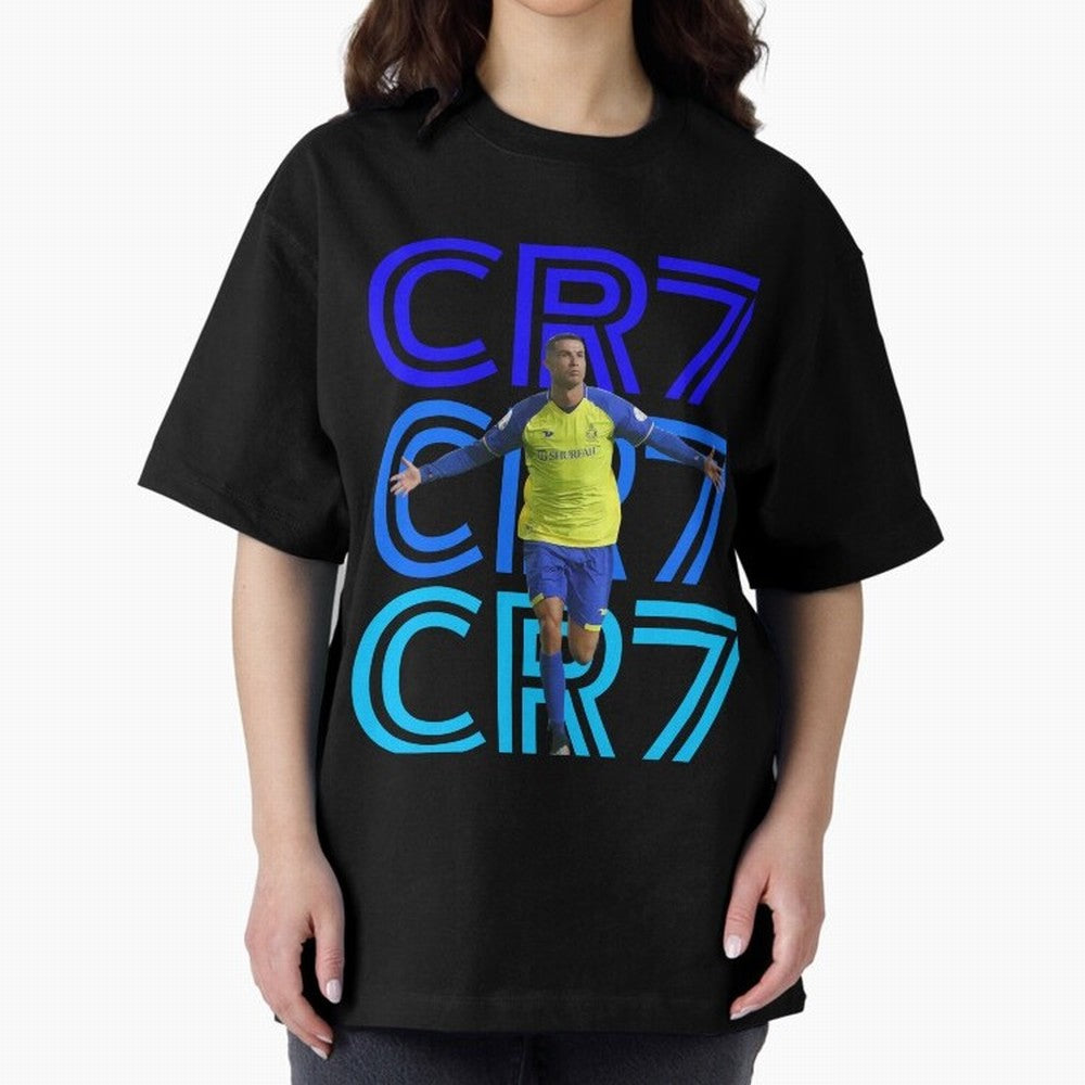 Christiano Ronaldo CR7 Oversized T-Shirt Fuel Your Fan Pride for Global Football Passion for FIFA World Cup 2026 USA Canada Mexico, Capturing Messi, France and Portugal, Championship Spirit, Famous Goals, Roaring Crowds and International Football