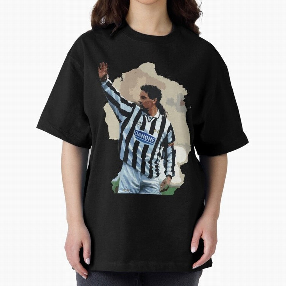 Roberto Baggio Oversized T-Shirt Capture Stadium Memories from the FIFA World Cup 2026 USA Canada Mexico Journey through Haaland and Mbappe Highlights, Germany Pride, Football Passion, Legendary Performances, Festival Vibes and Supporter Community;