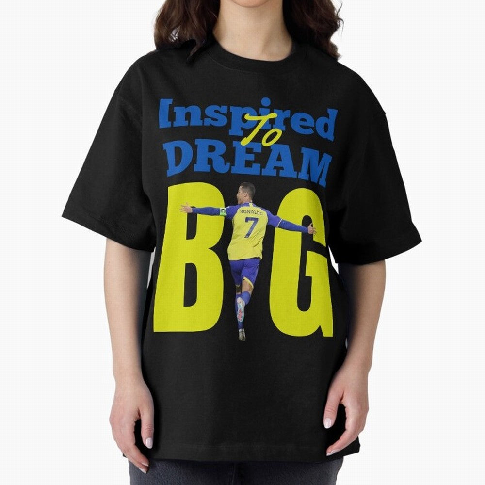 Inspired To Dream Big Oversized T-Shirt Show Passion for the Stars of FIFA World Cup 2026 Inspired by Messi, Brazil, Portugal and Argentina Energy, Soccer Culture, Superstar Moments, National Team Dreams and Competitive Fire; Great for Supporters