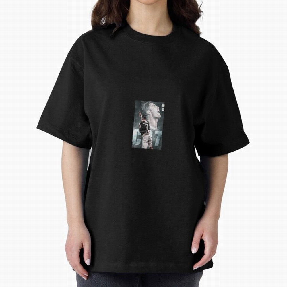Ronaldo sticker Oversized T-Shirt Bring Home the FIFA World Cup 2026 Group Stage Journey through Cristiano Ronaldo Highlights, Spain and Netherlands Pride, Worldwide Fan Energy, Dramatic Goals, Stadium Lights and Championship Celebrations; Created