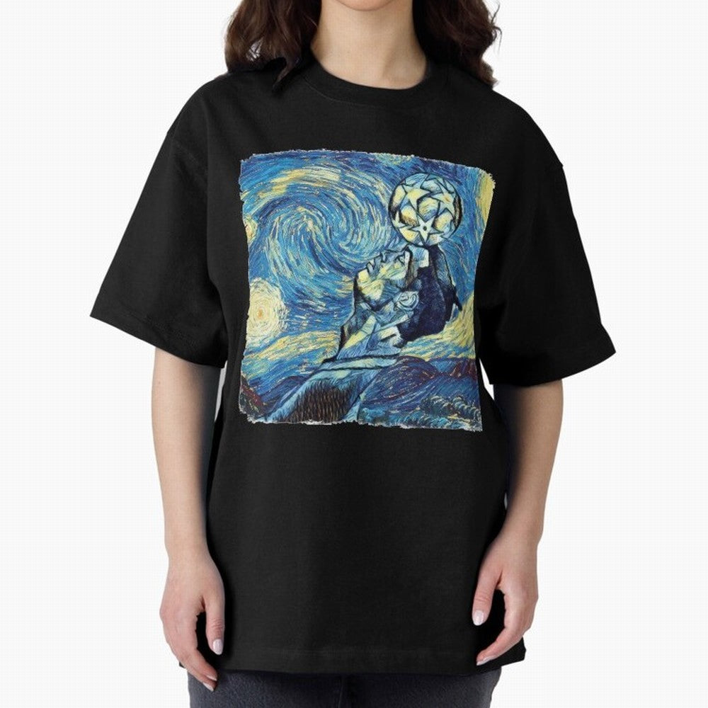 Ronaldo Ronaldo Van Gogh Style Oversized T-Shirt Celebrate Soccer Greatness during the FIFA World Cup 2026 USA Canada Mexico Journey through Messi Highlights, France Pride, Match Day Excitement, Supporter Culture, Golden Goals and Global Football
