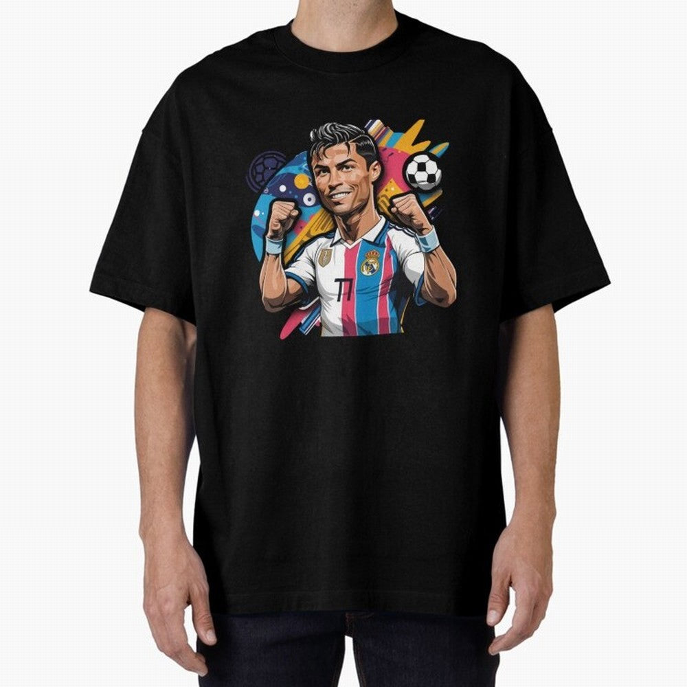 Cristiano Ronaldo cr7 Oversized T-Shirt Celebrate Football Dreams Across FIFA World Cup 2026 Group Stage Spirit, Featuring Brazil, Messi, Neymar and Mbappe, Stadium Memories, Football Loyalty, International Chants and Championship Tradition; Ideal