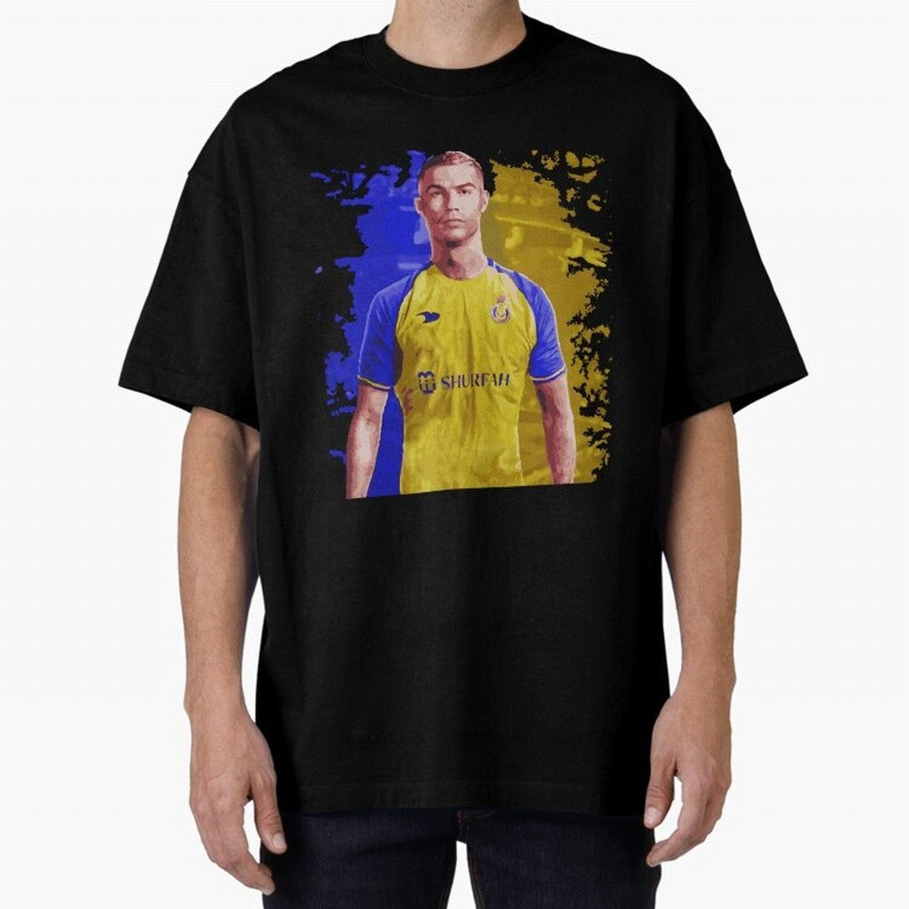 Ronaldo CR7 al nassr Oversized T-Shirt Follow the Final Road of FIFA World Cup 2026 USA Canada Mexico Spirit, Driven by Spain, Messi, Worldwide Fan Energy, Dramatic Goals, Stadium Lights and Championship Celebrations; Made for Die Hard Supporters,