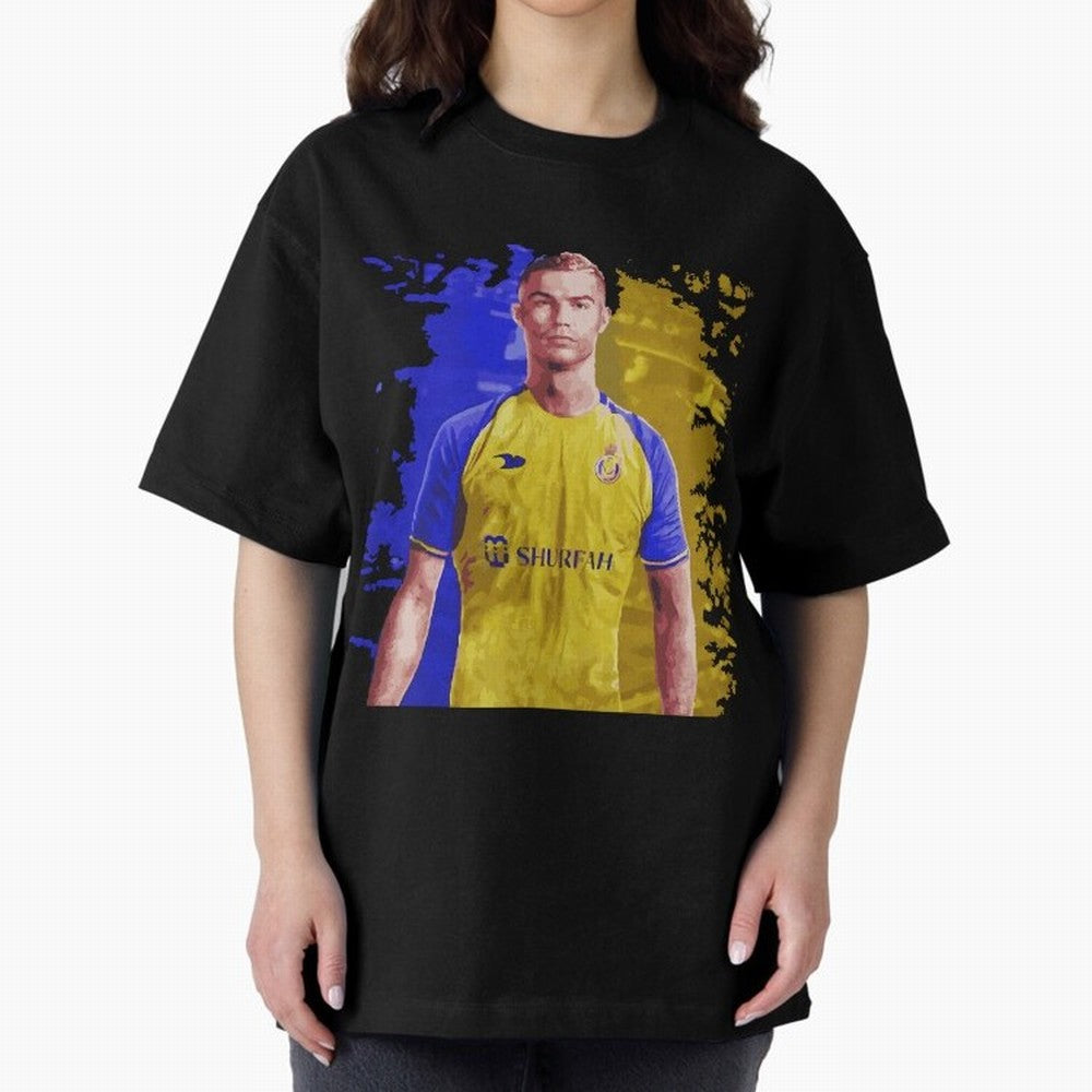 Ronaldo CR7 al nassr Oversized T-Shirt Follow the Final Road of FIFA World Cup 2026 USA Canada Mexico Spirit, Driven by Spain, Messi, Worldwide Fan Energy, Dramatic Goals, Stadium Lights and Championship Celebrations; Made for Die Hard Supporters,