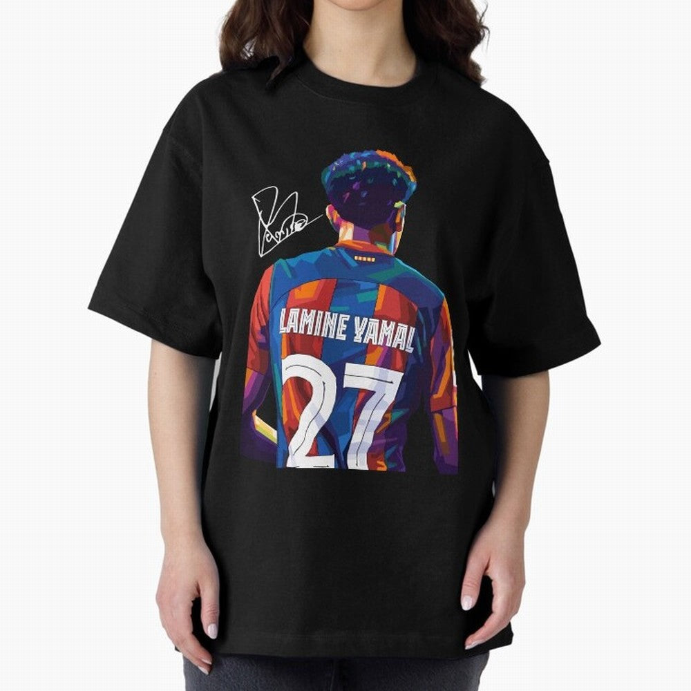 Lamine Yamal Football Player Wpap Art Oversized T-Shirt Show Fan Pride Across Global Football Passion for FIFA World Cup 2026 Group Stage, Centered on Mbappe, England and Germany, Goal Celebration Energy, Supporter Heritage, Football Icons and