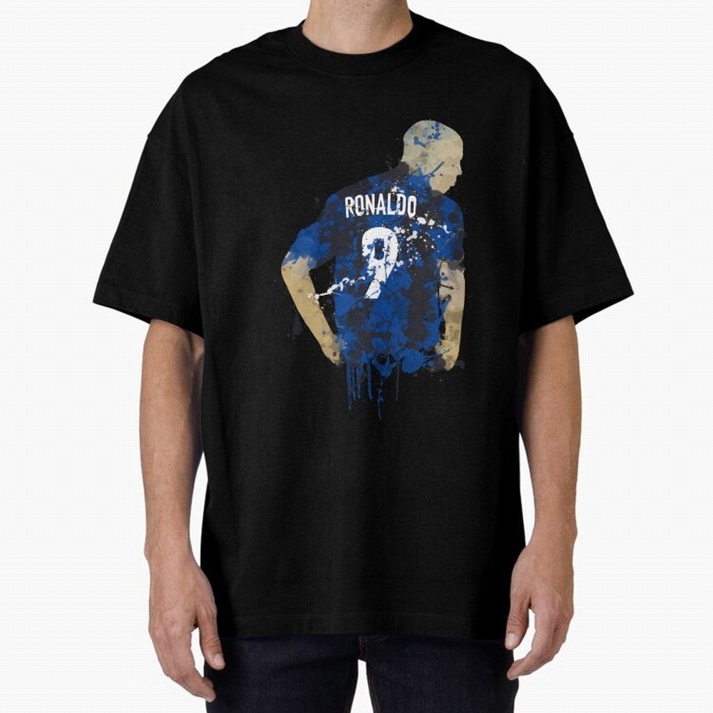 Ronaldo Number 9 Art Oversized T-Shirt Get Ready for FIFA World Cup 2026 Highlighting Messi, Brazil Energy, Stadium Memories, Football Loyalty, International Chants and Championship Tradition; Created for Match Day Parties, Soccer Gifts, Fan