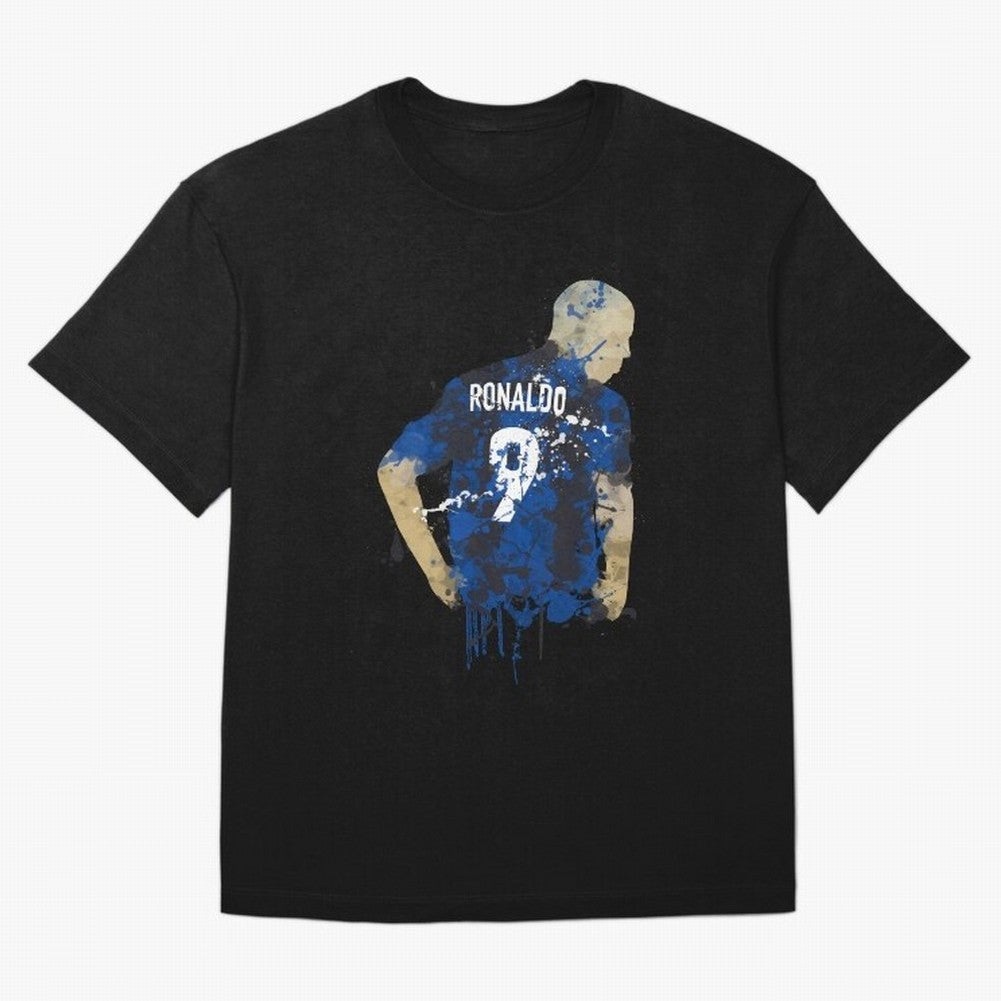 Ronaldo Number 9 Art Oversized T-Shirt Get Ready for FIFA World Cup 2026 Highlighting Messi, Brazil Energy, Stadium Memories, Football Loyalty, International Chants and Championship Tradition; Created for Match Day Parties, Soccer Gifts, Fan