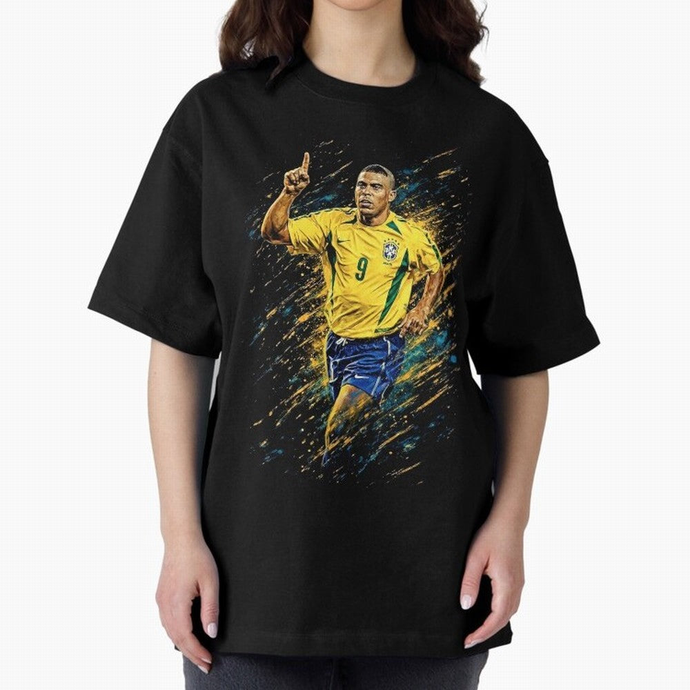 R9 Ronaldo Football Legend Oversized T-Shirt Carry the Dream of Match Day Hype around FIFA World Cup 2026 Group Stage, Haaland, Brazil, Champion Mindset, Group Stage Buzz, Knockout Tension and Passionate Fan Culture; Great for Supporters Who Love