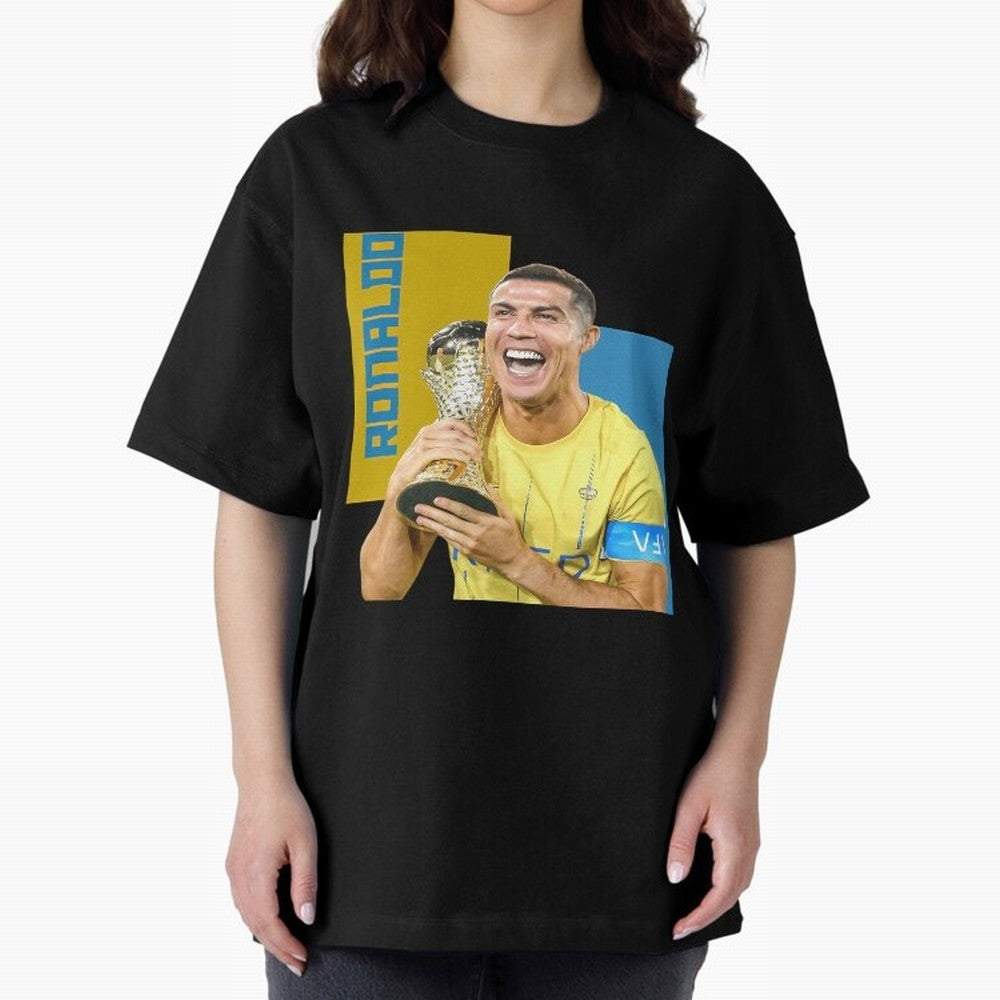 Ronaldo Oversized T-Shirt Share FIFA World Cup 2026 Group Stage for Fans of Mbappe and Neymar and England, Bringing Worldwide Fan Energy, Dramatic Goals, Stadium Lights and Championship Celebrations; Great for Watch Parties, Sports Bars, Family
