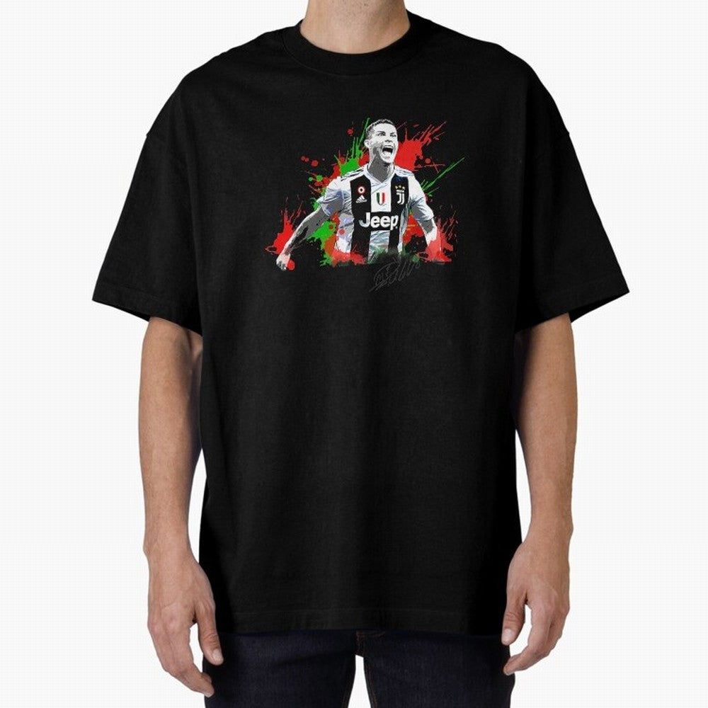 Cristiano Ronaldo Fan Oversized T-Shirt Show Love for Legendary Goals in Global Football Passion for FIFA World Cup 2026 USA Canada Mexico, Connected to CR7, Argentina, France and Brazil, Global Supporter Spirit, Legendary Goals, National Colors