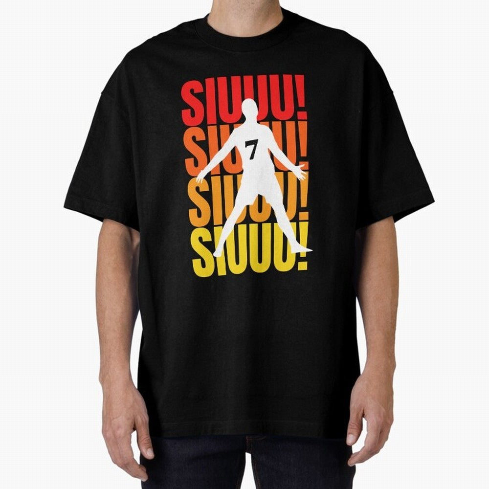 Christiano Ronaldo Siuuu Oversized T-Shirt Join the Countdown to FIFA World Cup 2026 USA Canada Mexico for Fans of Cristiano Ronaldo and Portugal, Spain and Germany, Bringing Sports Nostalgia, International Competition, Famous Players and