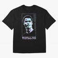 Ronaldo holographic Style Portrait art illustration Oversized T-Shirt Show Match Day Excitement for Match Day Hype around FIFA World Cup 2026, Messi, Neymar and Mbappe, England, France and Netherlands, Champion Mindset, Group Stage Buzz, Knockout