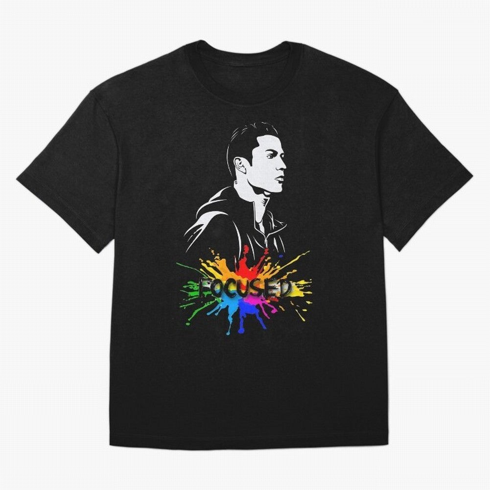 Christiano Ronaldo Focused Oversized T-Shirt Make Your Look Match Match Day Hype around FIFA World Cup 2026, Mbappe, Portugal, Spain and Germany, Fan Favorite Moments, National Team Passion, Big Match Drama and Soccer History; Made for Die Hard