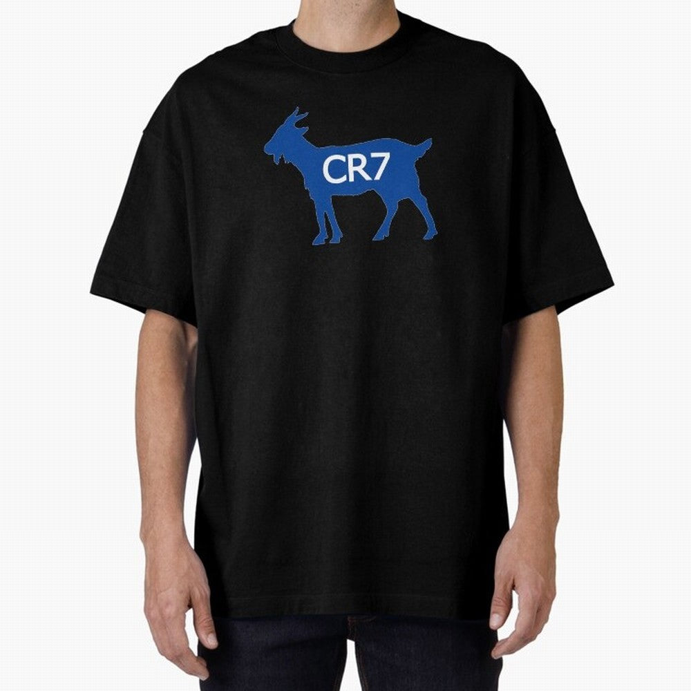 CR7 GOAT Blue Oversized T-Shirt Celebrate the Next Chapter of FIFA World Cup 2026 for Fans of Haaland and France and Portugal, Bringing Retro Football Energy, Iconic Rivalries, Trophy Chase Drama and Stadium Atmosphere; Made for Die Hard