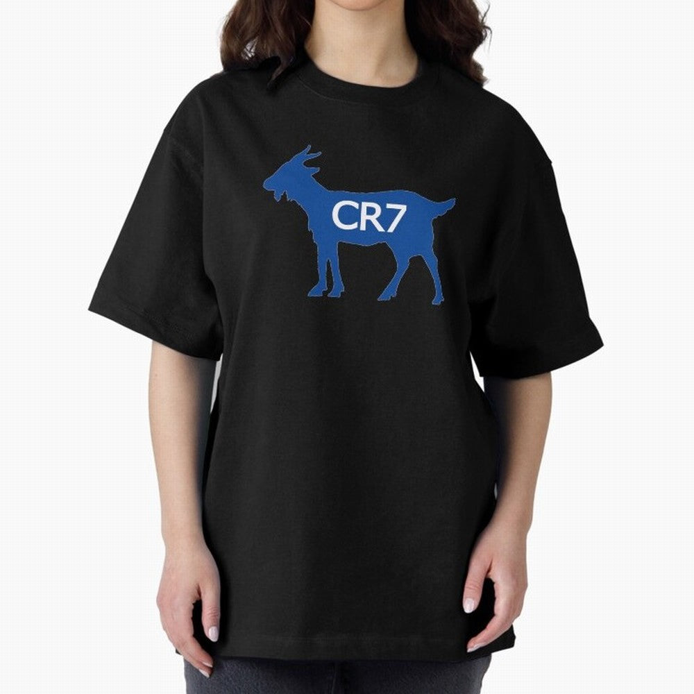 CR7 GOAT Blue Oversized T-Shirt Celebrate the Next Chapter of FIFA World Cup 2026 for Fans of Haaland and France and Portugal, Bringing Retro Football Energy, Iconic Rivalries, Trophy Chase Drama and Stadium Atmosphere; Made for Die Hard