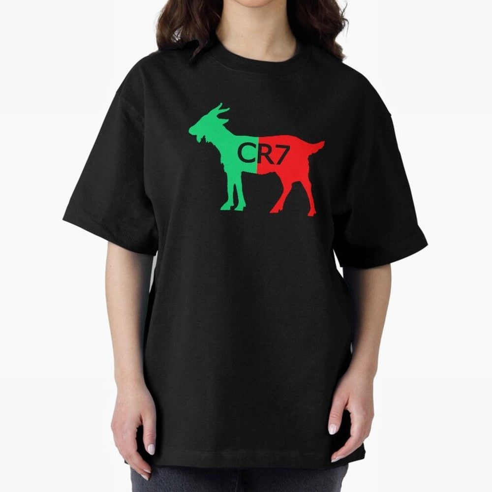CR7 GOAT Tuga Oversized T-Shirt Bring Global Football Passion for FIFA World Cup 2026 Group Stage, Driven by Neymar, Argentina and Brazil, Global Supporter Spirit, Legendary Goals, National Colors and Tournament Celebration; Perfect for Supporters