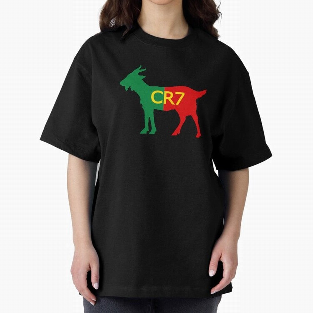 CR7 GOAT Tuga 2 Oversized T-Shirt Join the Countdown to Match Day Hype around FIFA World Cup 2026 Group Stage, CR7 and Messi, England and Germany, Soccer Culture, Superstar Moments, National Team Dreams and Competitive Fire; Ideal for Football