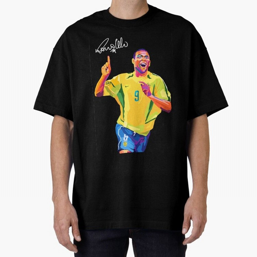 Ronaldo Nazario Pop Art Oversized T-Shirt Show Your Stadium Side during the FIFA World Cup 2026 Journey through Messi and Cristiano Ronaldo Highlights, Portugal, Spain and Germany Pride, Tournament Hype, Historic Matchups, Family Viewing Parties