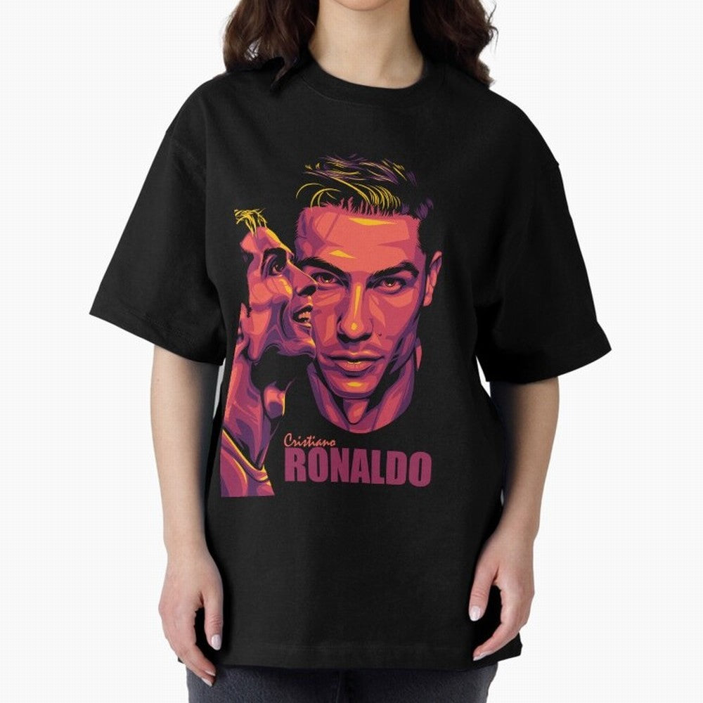 Cristiano Ronaldo Glow in the Dark Oversized T-Shirt Relive Legendary Nights from FIFA World Cup 2026 Featuring Haaland and Mbappe, Portugal Energy, Vintage Soccer Flavor, Modern Football Stars, National Flags and Final Night Emotion; Ideal for